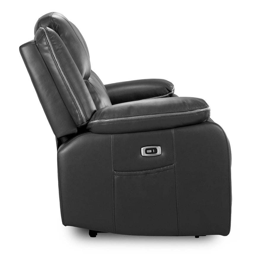 Calliope Black Faux Leather Electric Recliner 3 Seater Sofa