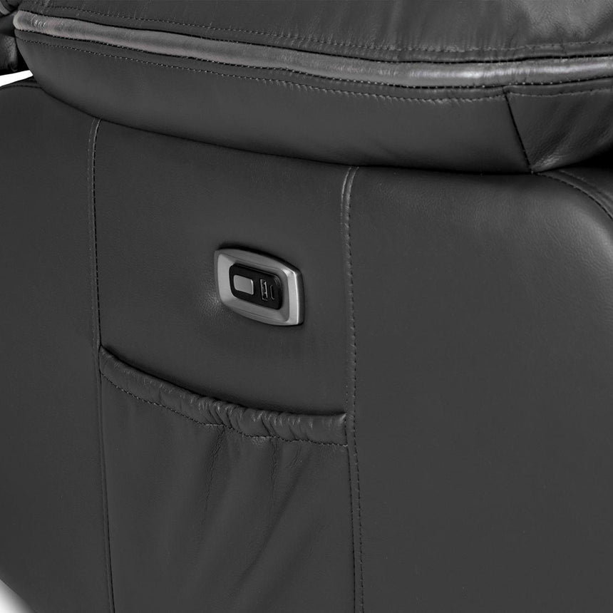 Calliope Black Faux Leather Electric Recliner 3+2 Seater Sofa