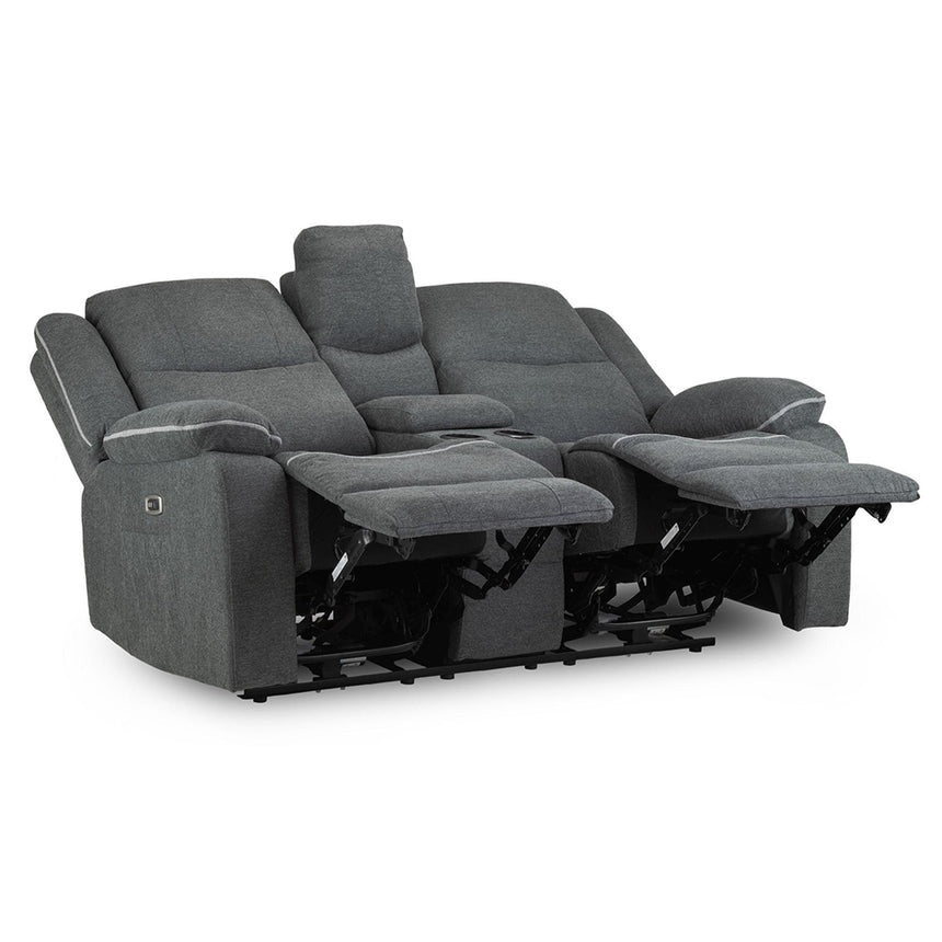 Calliope Graphite Fabric Electric Recliner 2 Seater Sofa