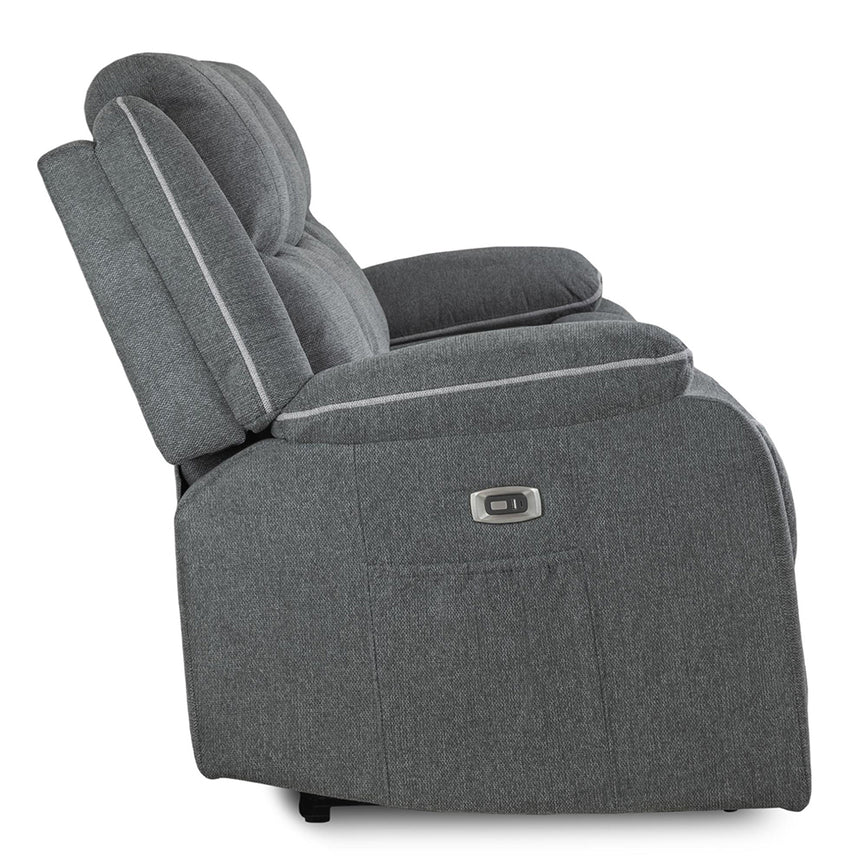 Calliope Graphite Fabric Electric Recliner 2 Seater Sofa