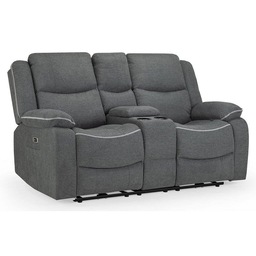 Calliope Graphite Fabric Electric Recliner 2 Seater Sofa