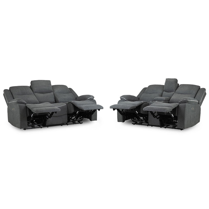 Calliope Graphite Fabric Electric Recliner 3+2 Seater Sofa