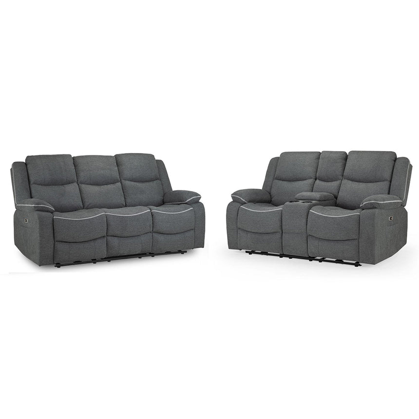 Calliope Graphite Fabric Electric Recliner 3+2 Seater Sofa