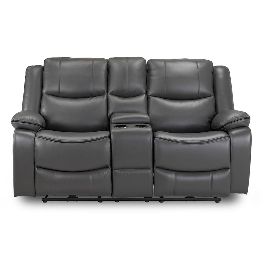 Calliope Grey Faux Leather Electric Recliner 2 Seater Sofa