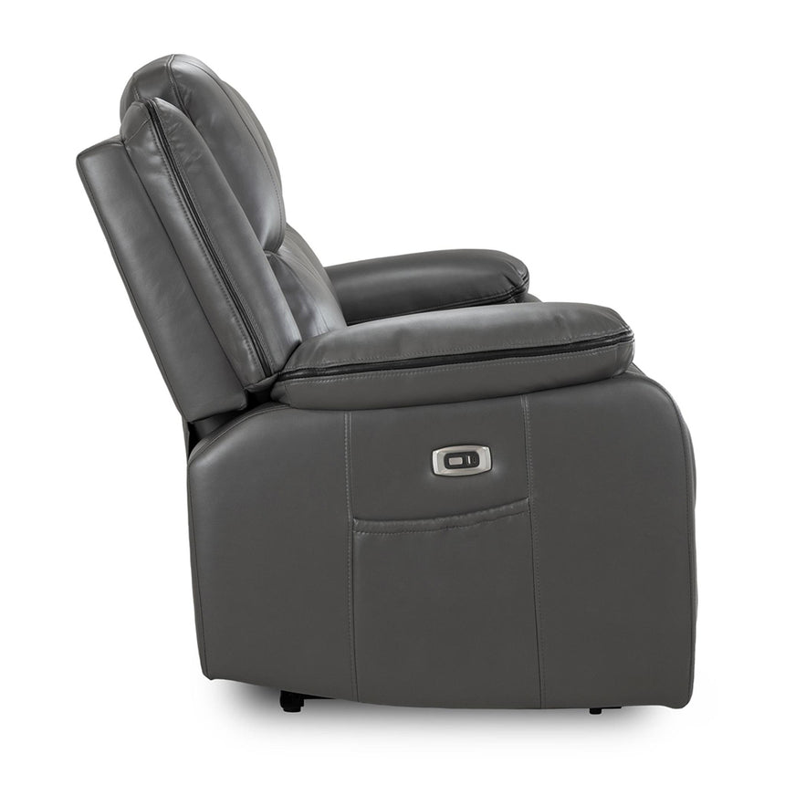 Calliope Grey Faux Leather Electric Recliner 2 Seater Sofa