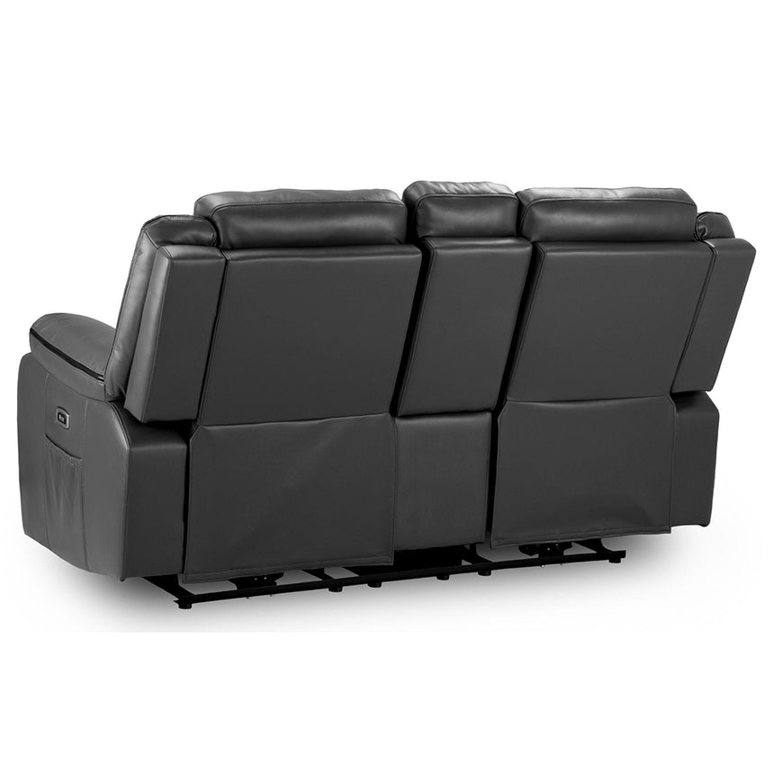 Calliope Grey Faux Leather Electric Recliner 2 Seater Sofa