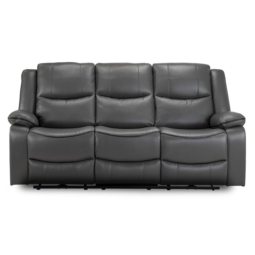 Calliope Grey Faux Leather Electric Recliner 3 Seater Sofa