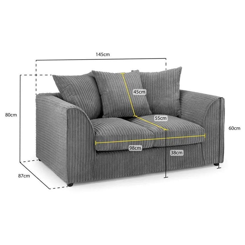 Calverton Jumbo Grey 2 Seater Sofa