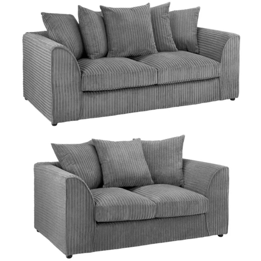 Calverton Jumbo Grey 3+2 Seater Sofa