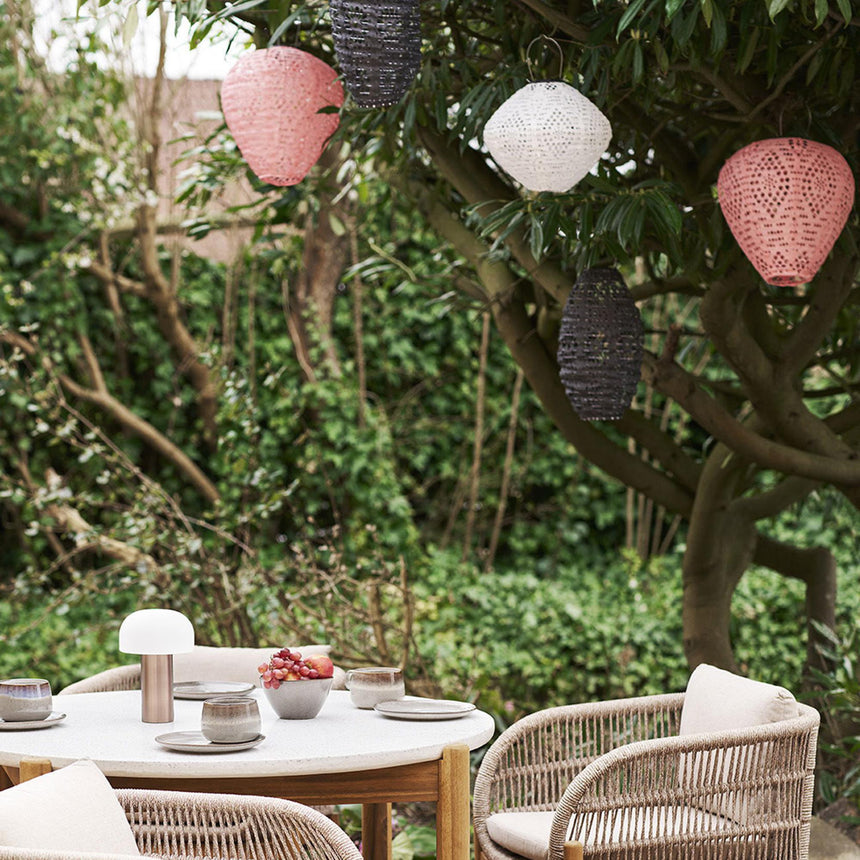 Harwood LED Lantern - White Metal