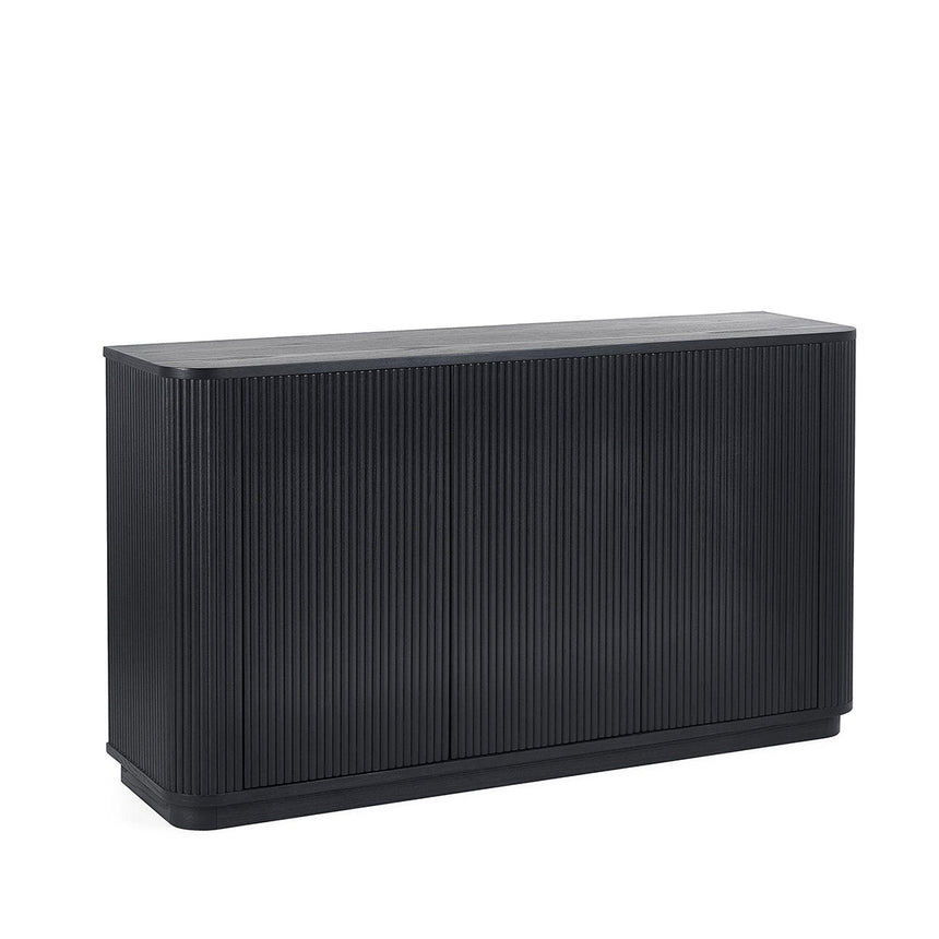 Idaho Black Fluted Base Medium 3 Door Sideboard