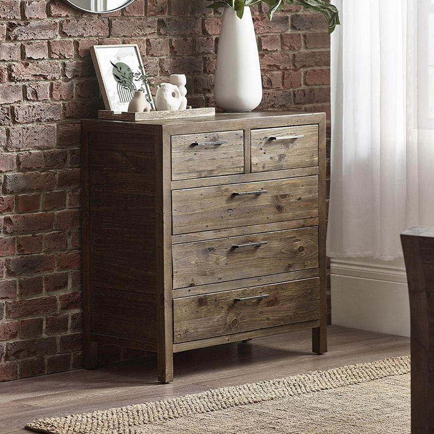 Iowa Reclaimed Pine 3+2 Drawer Chest