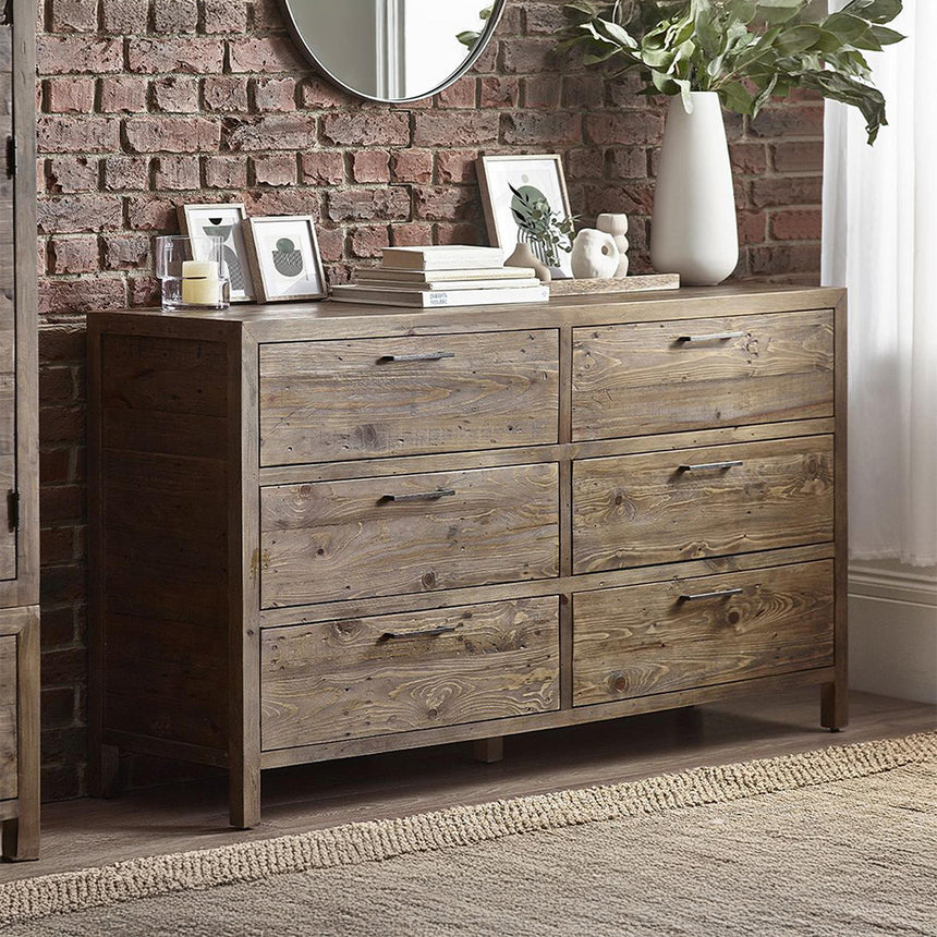 Iowa Reclaimed Pine 6 Drawer Wide Chest