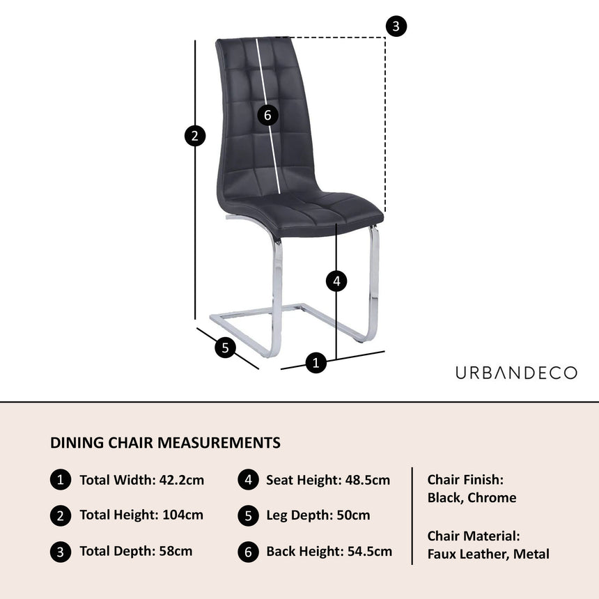 Padua Faux Leather Dining Chair with Chrome Cantilever Base