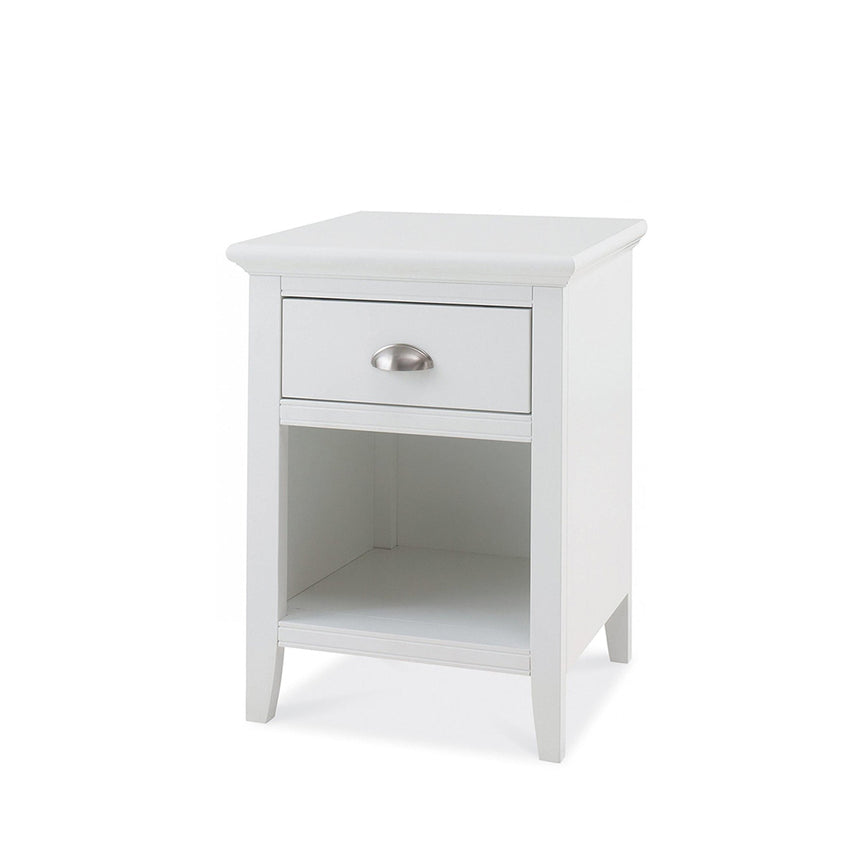 Jersey White 1 Drawer Bedside Cabinet