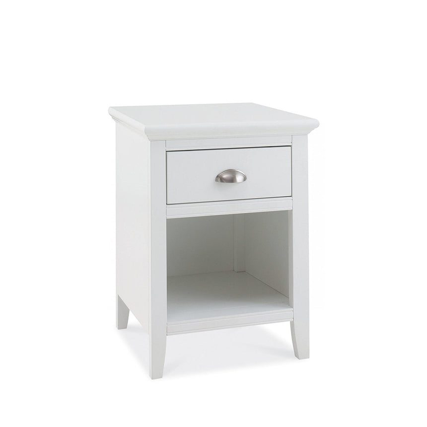 Jersey White 1 Drawer Bedside Cabinet