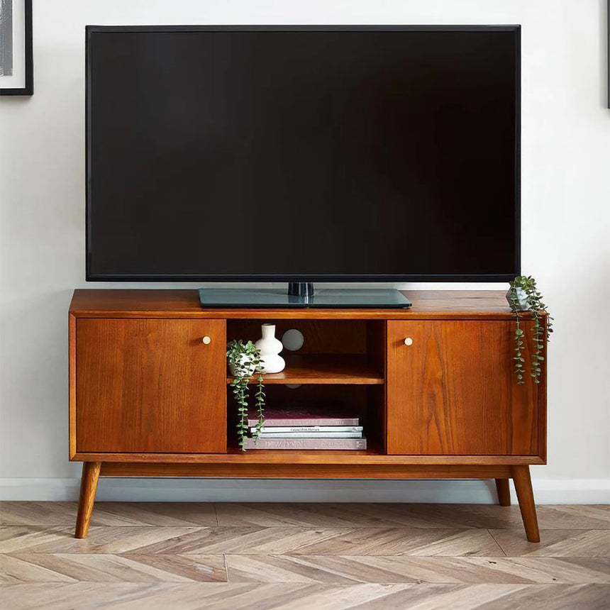 Kansas Cherry Wood Retro Style 120cm Media Unit
