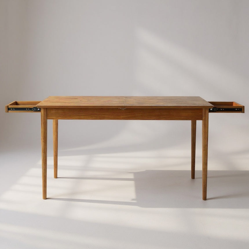 Kansas Cherry Wood Retro Style 4-6 Seater Extending Dining Table