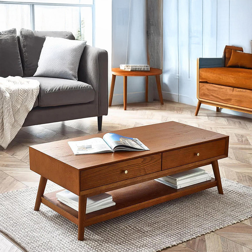 Kansas Cherry Wood Retro Style 120cm Coffee Table