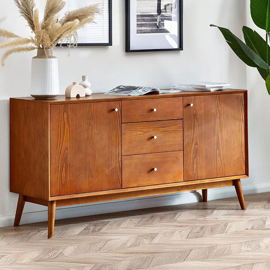 Kansas Cherry Wood Retro Style 150cm Medium 2 Door Sideboard