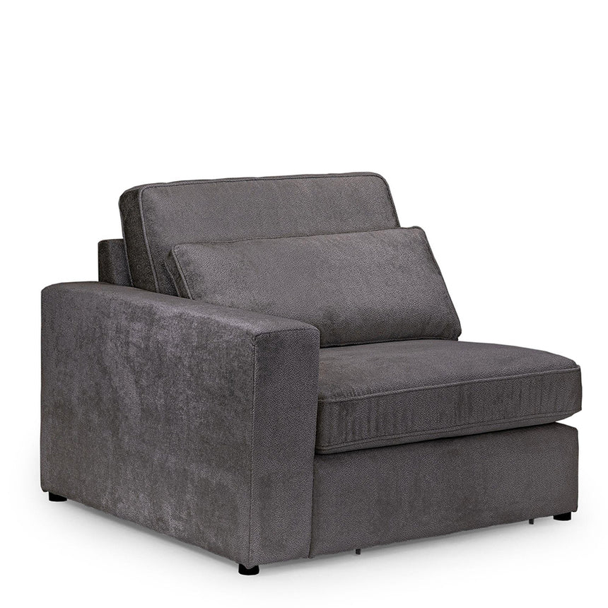 Carmel Grey Fabric Left Hand Facing Modular Arm Chair