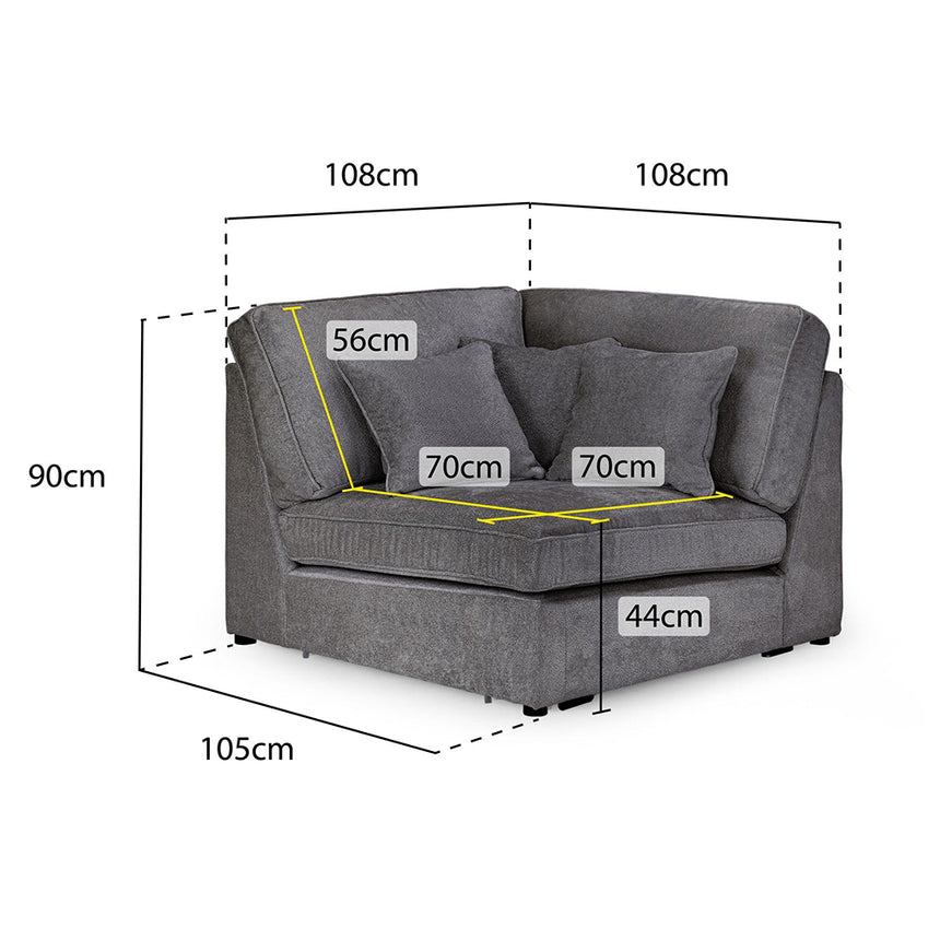 Carmel Grey Fabric Modular Corner Sofa