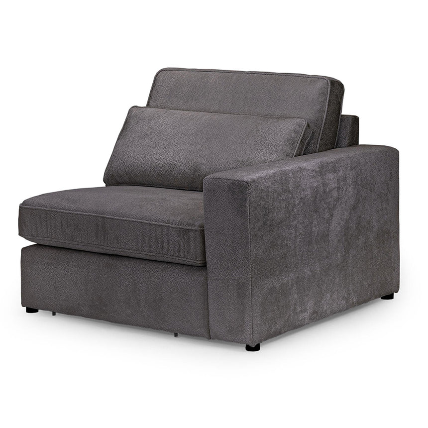 Carmel Grey Fabric Right Hand Facing Modular Arm Chair