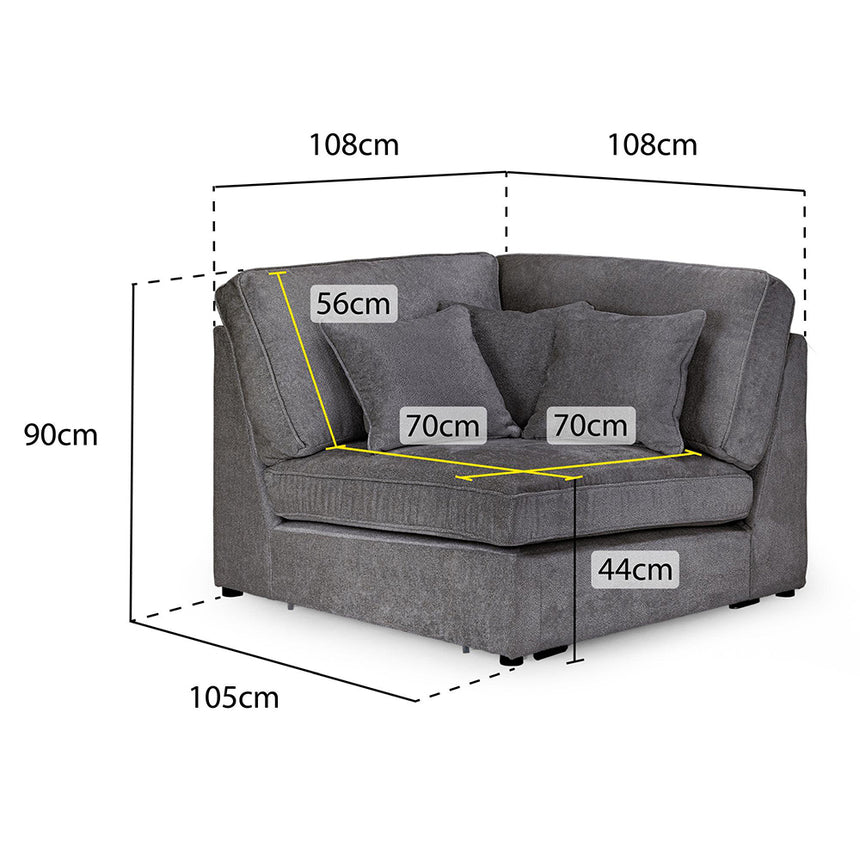 Carmel Ivory Fabric Modular Corner Sofa