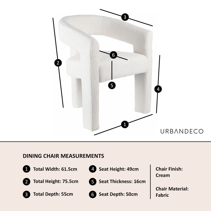 Killen Boucle Fabric Dining Armchair