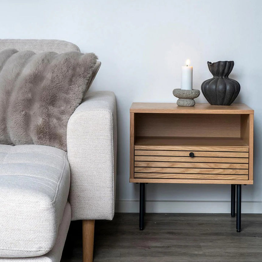 Kyoto Oak 1 Drawer Side Table