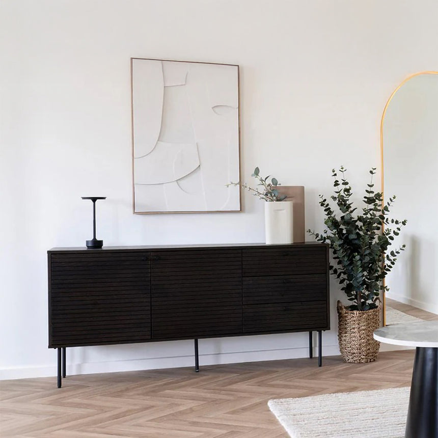 Kyoto Smoked Oak 2 Door 3 Drawer Medium Sideboard - 150cm