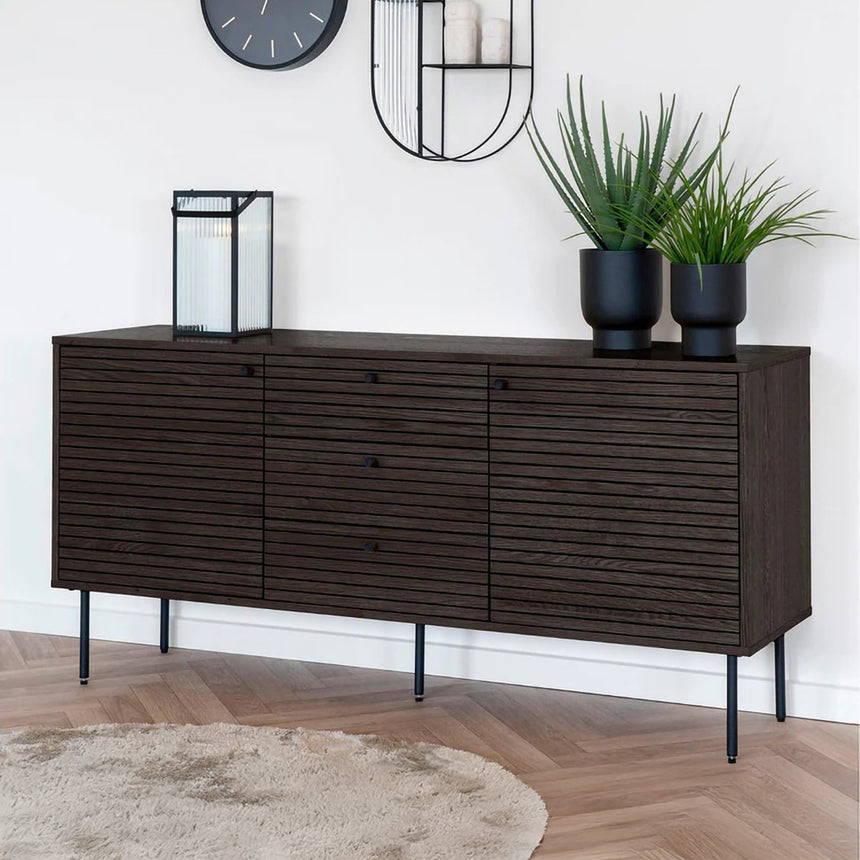 Kyoto Smoked Oak 2 Door Medium Sideboard - 150cm