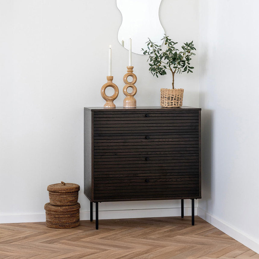 Kyoto Smoked Oak 4 Drawer Chest