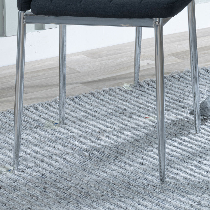 Rovigo Fabric Dining Chair with Chrome Legs