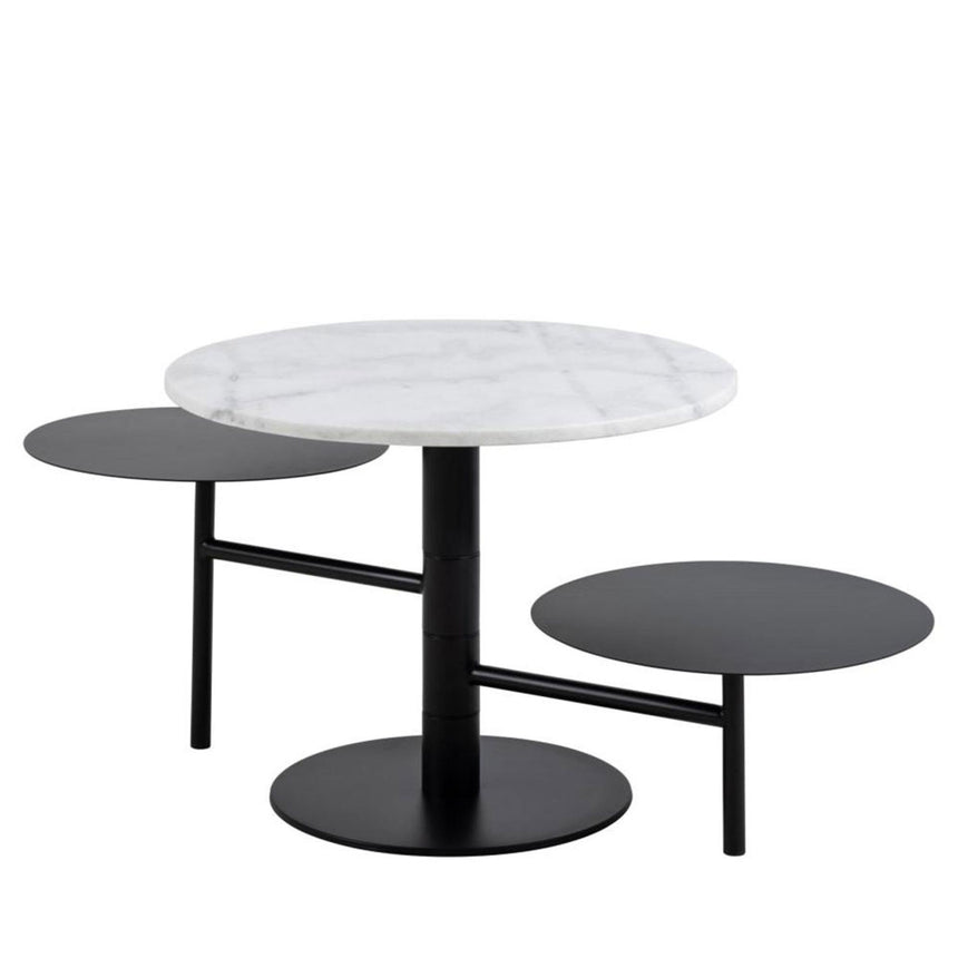 Lahti Coffee Table - 3 Tier - Round - White Marble