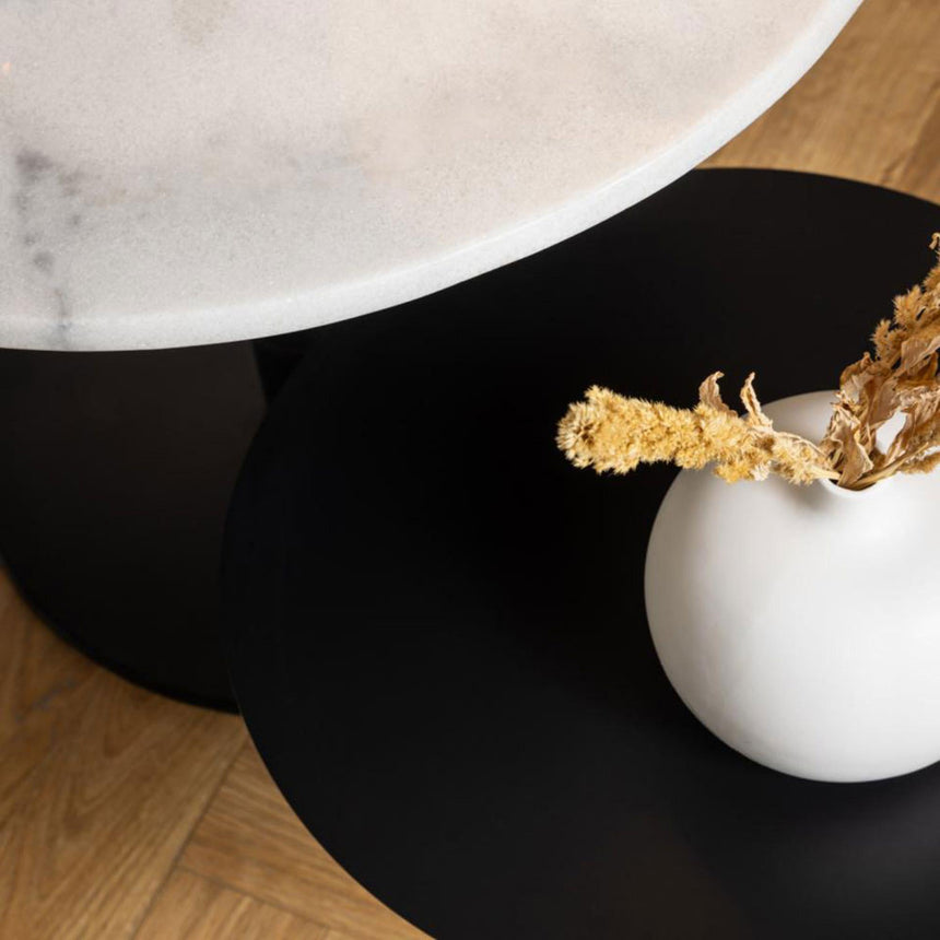 Lahti Coffee Table - 3 Tier - Round - White Marble