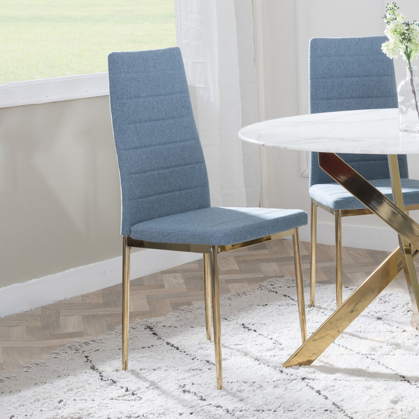 Rovigo Fabric Dining Chair with Gold Legs