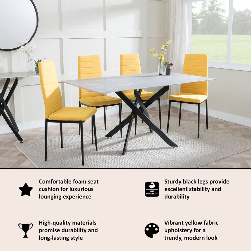 Rovigo Fabric Dining Chair with Black Legs