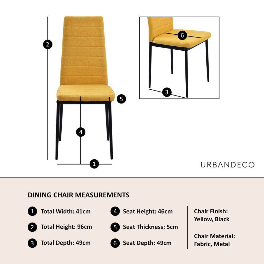 Rovigo Fabric Dining Chair with Black Legs