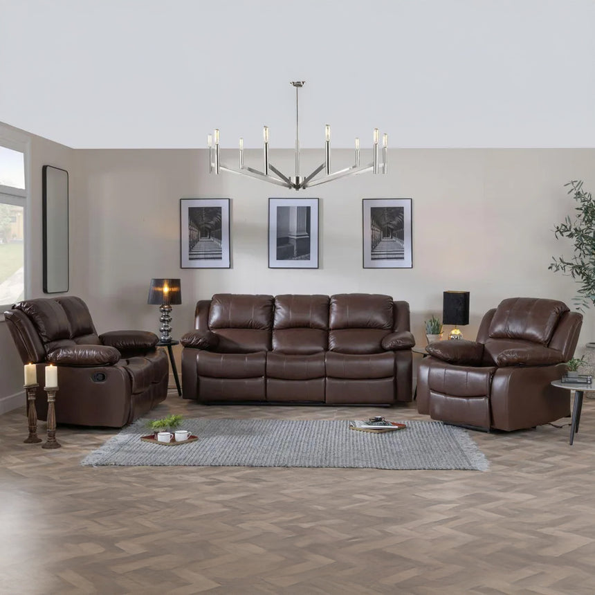 Shoreditch Leather Recliner Sofa Set
