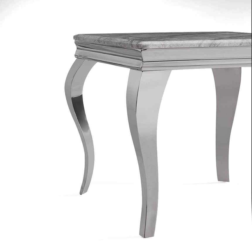 Matera Grey Marble and Chrome Square Side Table