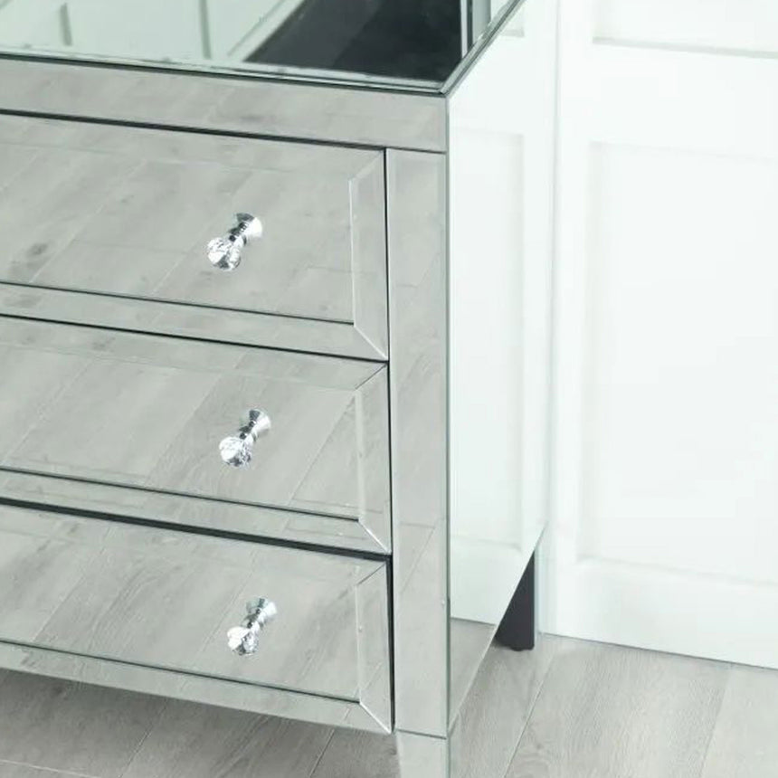 Como Mirrored 3 Drawer Small Chest