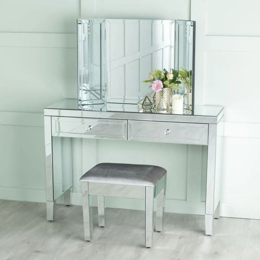 Como Mirrored Dressing Stool