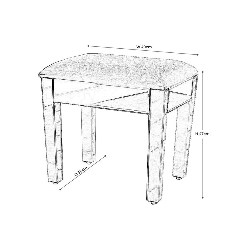 Como Mirrored Dressing Stool