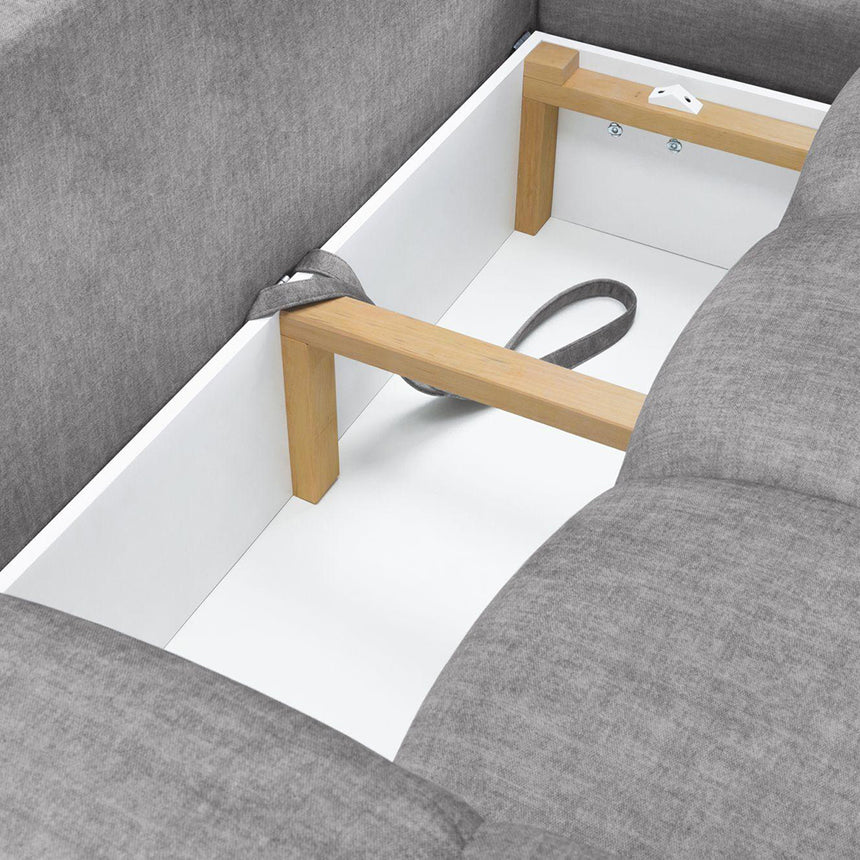 Celine Grey Fabric Left Hand Facing Corner Sofabed with Storage