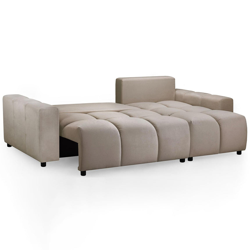 Celine Mocha Fabric Left Hand Facing Corner Sofabed with Storage