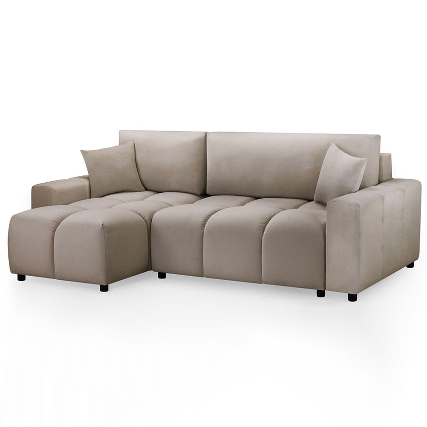 Celine Mocha Fabric Left Hand Facing Corner Sofabed with Storage