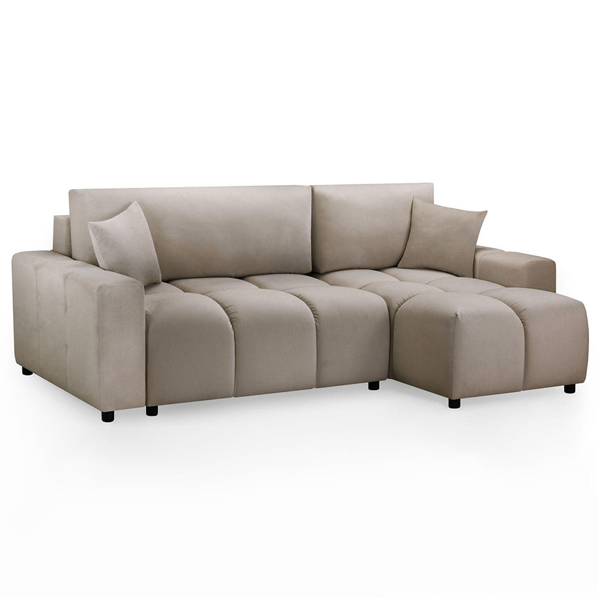 Celine Mocha Fabric Right Hand Facing Corner Sofabed with Storage