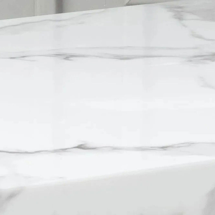 Ancona 6 Seater White Marble Dining Table with Pedestal Base - Sizes Available