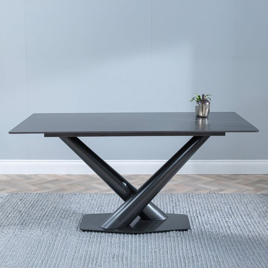 Evelyn 6 Seater Ceramic Dining Table with V Base - 160cm